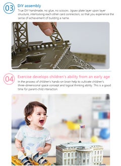 Occuwzz 3D Simulation Paper Handmade Jigsaw Puzzle France Paris Eiffel Tower DIY Assembly Model Toy Eiffel Tower Model Creative 3D 51PCS Jigsaw Puzzle Building Block Toy  - Image 4