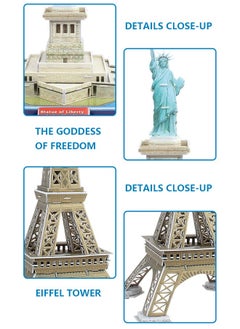 Occuwzz 3D Simulation Paper Handmade Jigsaw Puzzle France Paris Eiffel Tower DIY Assembly Model Toy Eiffel Tower Model Creative 3D 51PCS Jigsaw Puzzle Building Block Toy  - Image 5