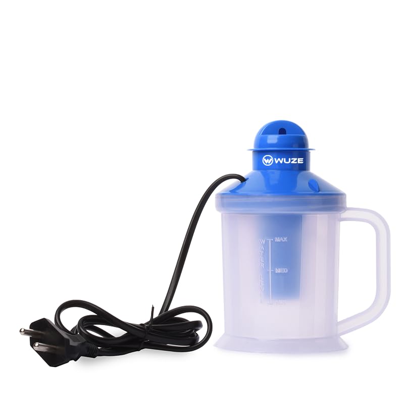 جهاز بخار ووز 3 في 1 للبرد والسعال، جهاز بخار للوجه، جهاز استنشاق بخار وآلة بخار، تعقيم بخاري بالأشعة فوق البنفسجية (استخدم فقط ماء RO/مفلتر) - أزرق - Image 2