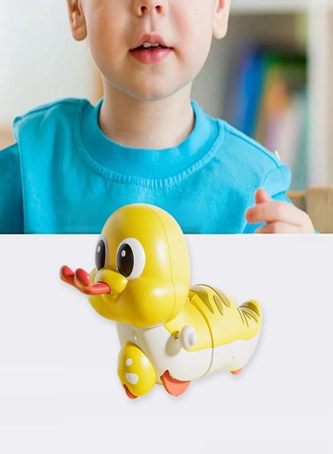 ADEMNEX Cute Wind-Up Duck Toy for Kids, Manual Clockwork Walking Duck, Colorful Cartoon Animal Toy for Toddlers & Children (Yellow Duck) - Image 4