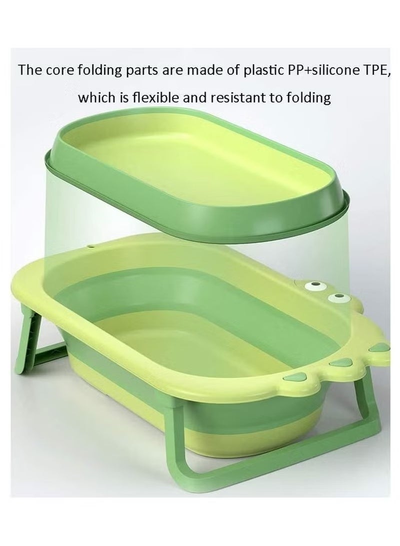 فول جوي حوض استحمام للأطفال قابل للطي على شكل تمساح مع مخرج لتصريف المياه,80*49*20 سم - Image 2