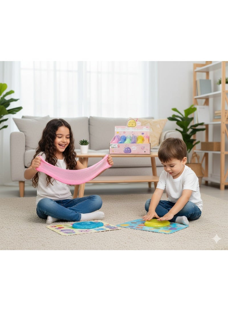 متجر 7 طقم سلايم كريستالي بلوني ملون للأطفال – 12 عبوات بألوان زاهية متنوع مع شخصيات كرتونية لطيفة، طين لعب ناعم آمن ومسلي لتشكيل الإبداع والمرح - Image 3