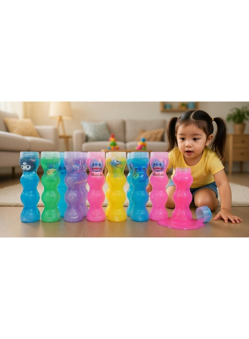 متجر 7 طقم سلايم كريستالي بلوني ملون للأطفال – 12 عبوات بألوان زاهية متنوع مع شخصيات كرتونية لطيفة، طين لعب ناعم آمن ومسلي لتشكيل الإبداع والمرح - Image 5