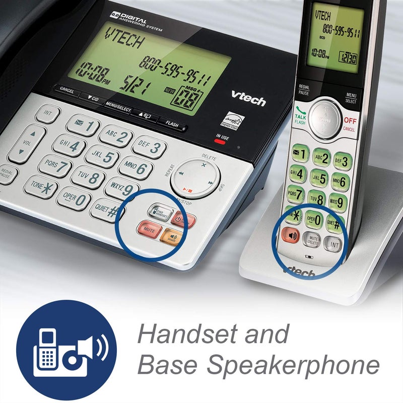vtech VTECS6949 - VTech CS6949 DECT 6.0 Standard Phone - Black, Silver - Image 5