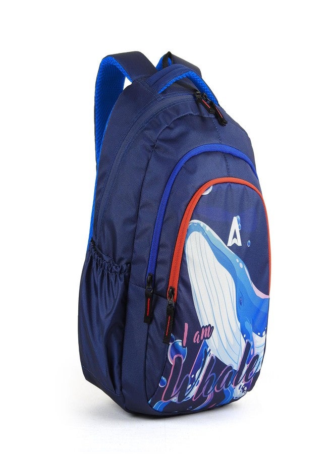 STRABO Deep Lightweight & Water resistant Color Navy Blue Bag for Boys and Girls used School, College and office bag with a Laptop Sleeve (Capacity - 19.5 L) - Image 1