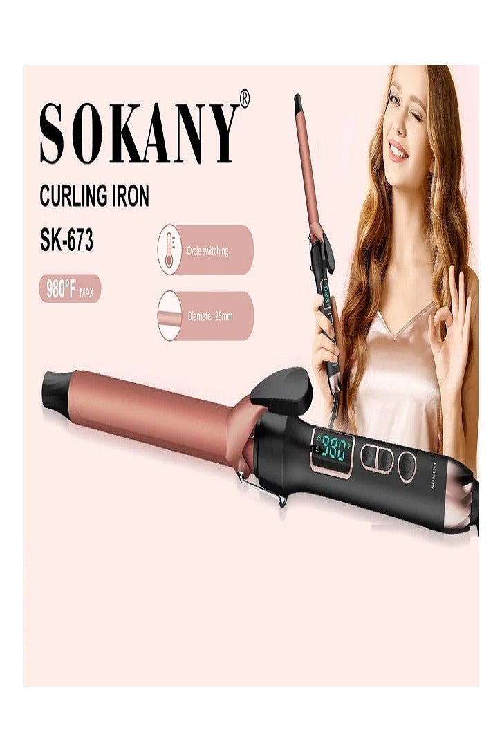سوكاني SK-673 مكواة تجعيد الشعر متعددة الحرارة مع شاشة رقمية 25 مم - Image 3
