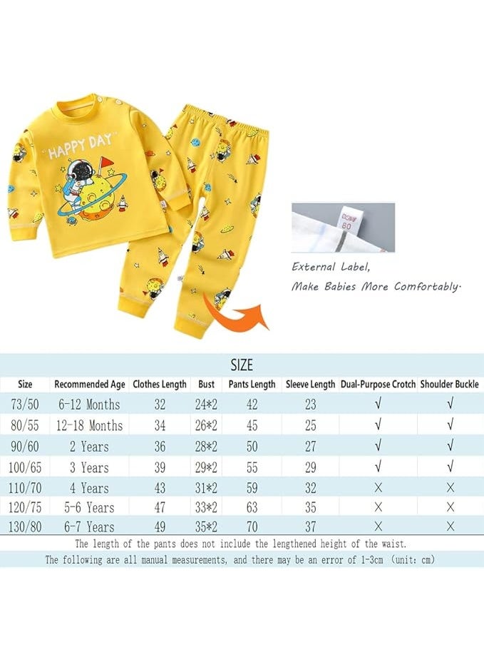 Boys Kids Pyjamas 3 Set Dinosaur Robot Lion Tractor Print Kids Pjs Pajama Long Sleeve Top Cotton Sleepewar Shirts & Pants Bottoms Nightwear Children Outfit - Image 2