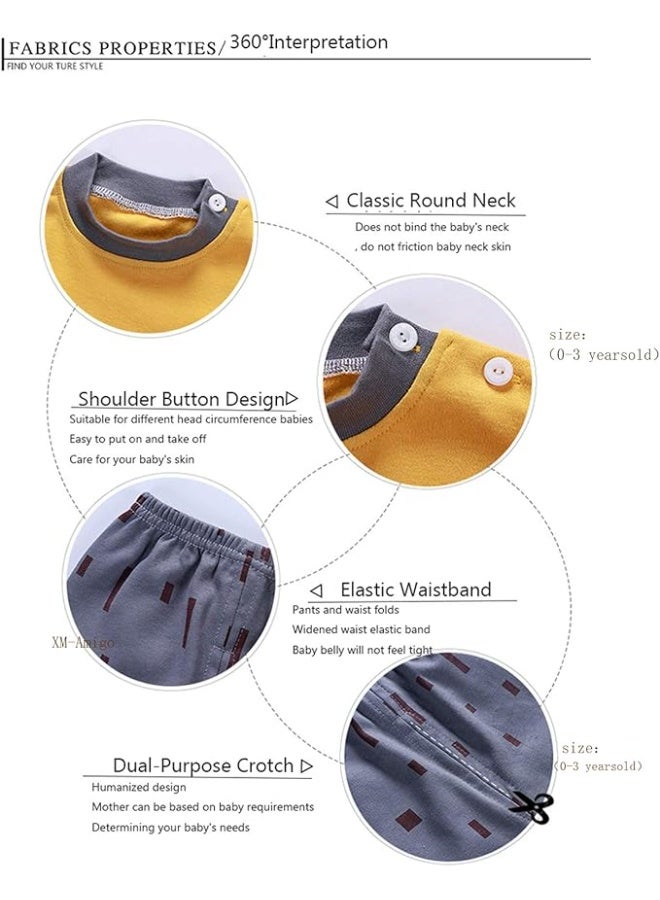 Boys Kids Pyjamas 3 Set Dinosaur Robot Lion Tractor Print Kids Pjs Pajama Long Sleeve Top Cotton Sleepewar Shirts & Pants Bottoms Nightwear Children Outfit - Image 5