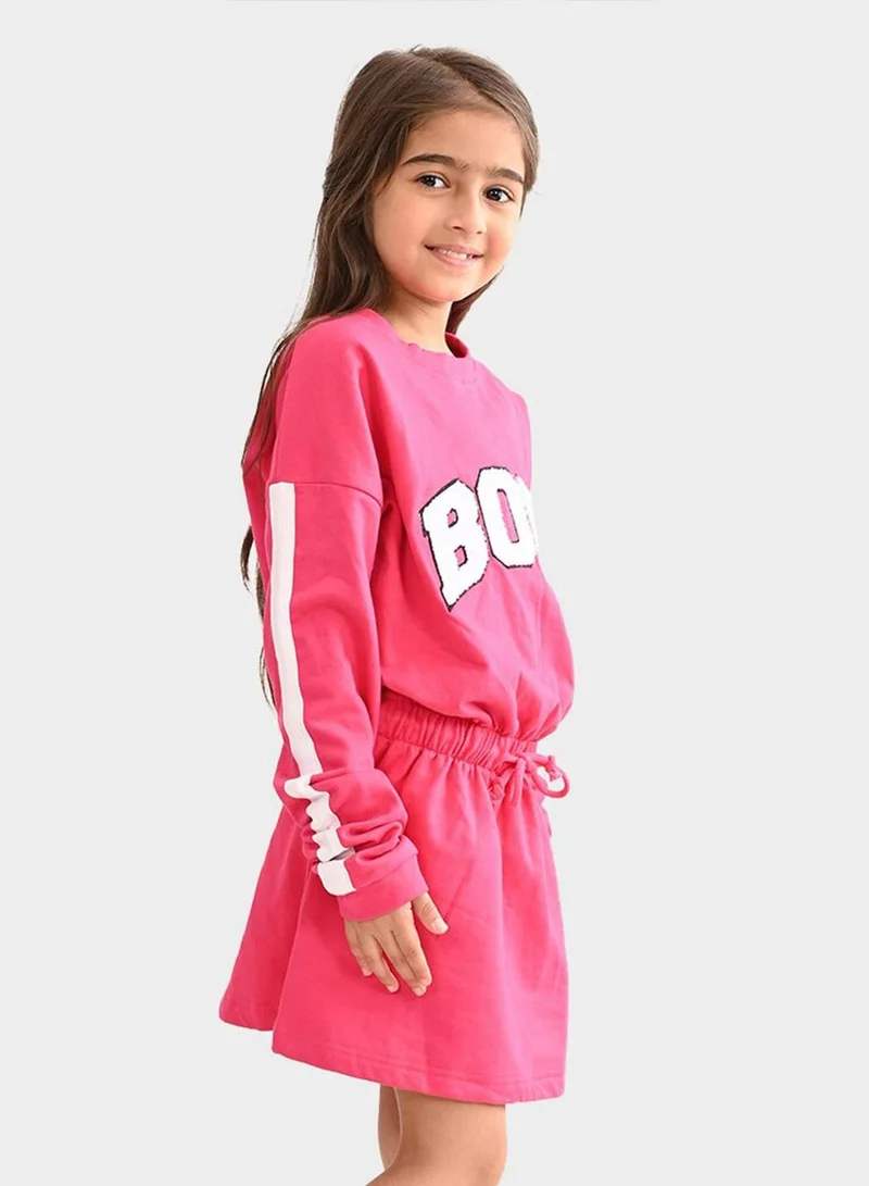 Bonkids Pink Sweatshirt Dress