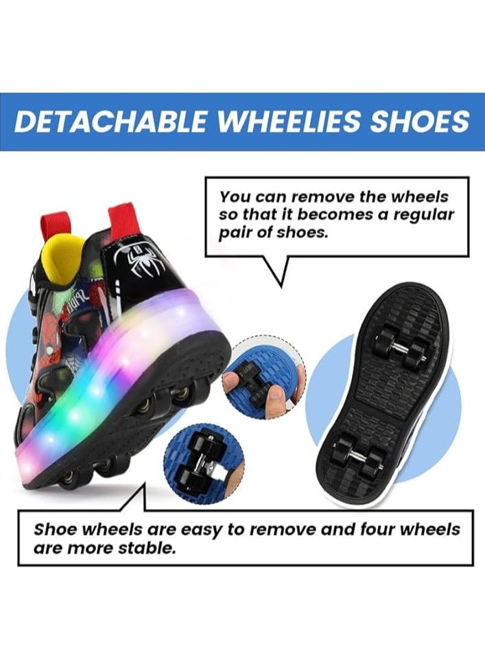 Lucky Kids Kids Roller Skates 4 Wheel Flashing Skate Shoes With Led Lights Usb Rechargeable Stylish & Fun For Boys & Girls - Image 4