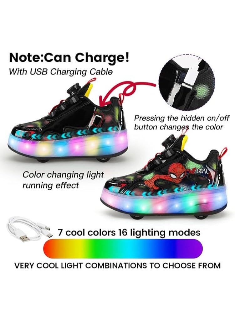 Lucky Kids Kids Roller Skates 4 Wheel Flashing Skate Shoes With Led Lights Usb Rechargeable Stylish & Fun For Boys & Girls - Image 3