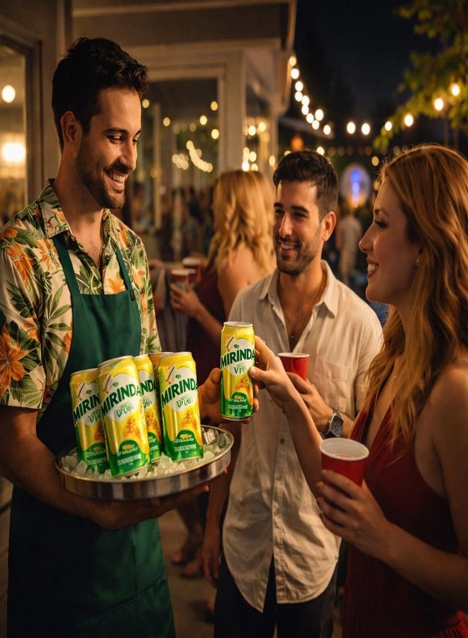 Pepsi MiRINDA Pineapple Flavoured Soft Drink (Pack of 3) 320ml Can By COUGAR, Can, Tropical Fizzy Soda Beverage, Refreshing Sparkling Drink, Less Sugar Formula, Ready to Serve Chilled, Perfect for Parties, Picnics & Everyday Refreshment - (Imported-VIET) - Image 5