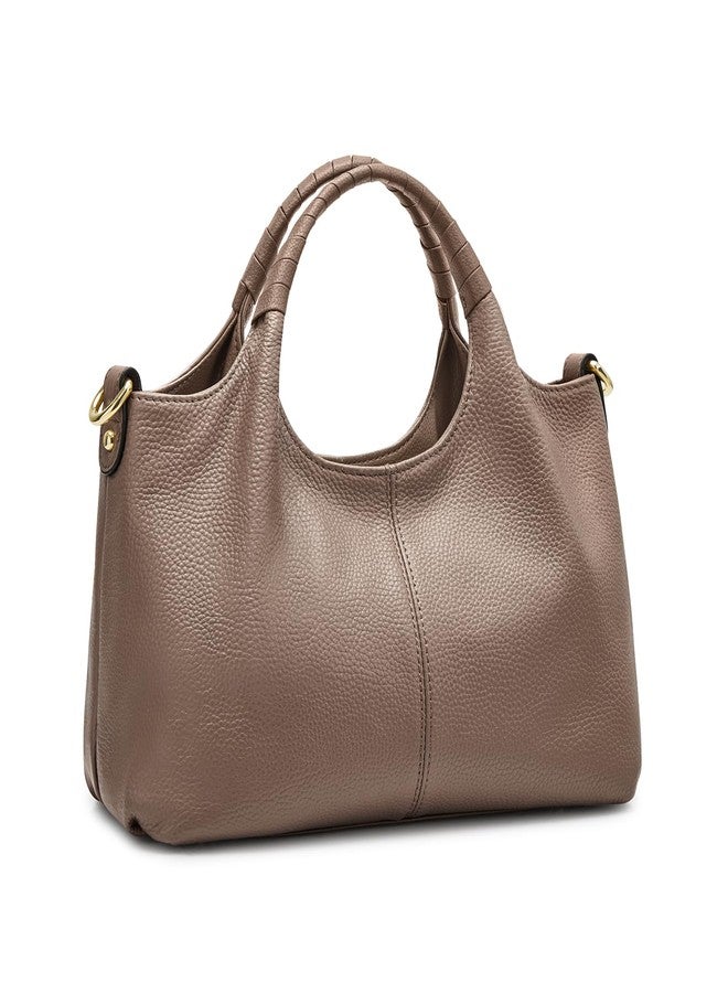 Kattee Leather Purses and Handbags for Women, Small Crossbody Bags Trendy, Soft Shoulder Satchel Bags, Khaki - Image 1