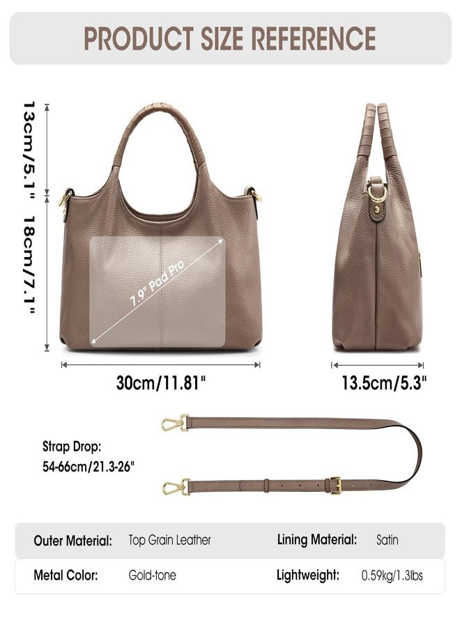 Kattee Leather Purses and Handbags for Women, Small Crossbody Bags Trendy, Soft Shoulder Satchel Bags, Khaki - Image 4
