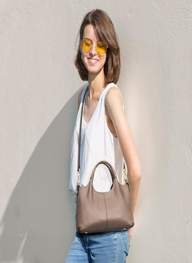 Kattee Leather Purses and Handbags for Women, Small Crossbody Bags Trendy, Soft Shoulder Satchel Bags, Khaki - Image 3
