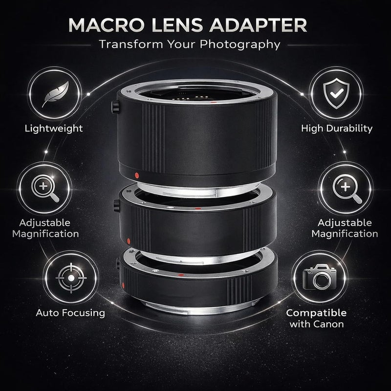 Macro Extension Lens Set 13mm 20mm 36mm for - S Lens, Auto Focusing, Metal Construction - Adjustable Magnification, Tripod Compatible, Ideal for Close - Up Photography - Image 3