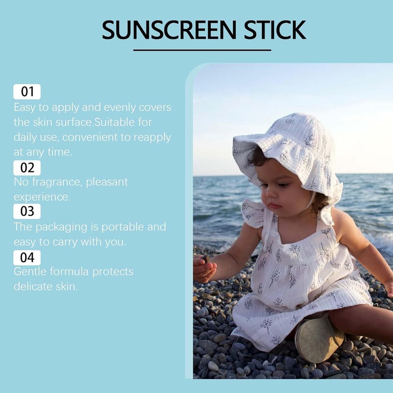 YOOJ ® Kids Mineral Sunscreen Stick SPF 50, Zinc Sun Cream for Baby 0-6 & 6-12 Months, Non-Greasy UVA UVB Protection Outdoor Daily Soft Touch Safe Sun Care - Image 4