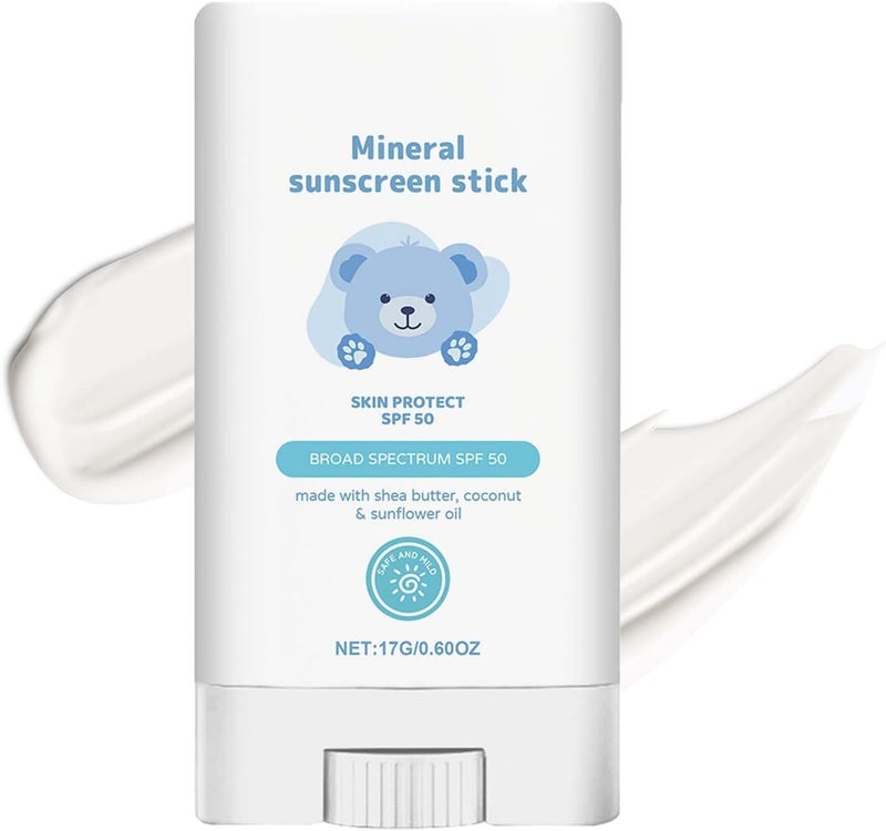 YOOJ ® Kids Mineral Sunscreen Stick SPF 50, Zinc Sun Cream for Baby 0-6 & 6-12 Months, Non-Greasy UVA UVB Protection Outdoor Daily Soft Touch Safe Sun Care - Image 1