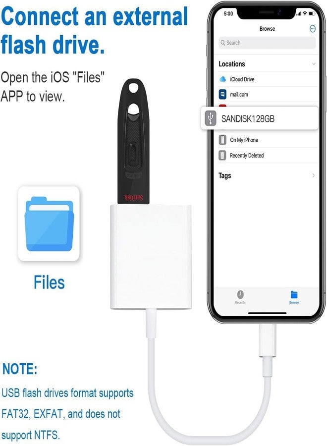 esbeecables USB C to USB Camera Adapter for iPhone 17,Portable USB C Male to Female US-B OTG with Fast Charging Port for iPhone 17/Air/17Pro/16/16 Pro/16 Pro Max/15/15 Pro Max to US-B Flash Drive/Keyboard/Mouse - Image 3