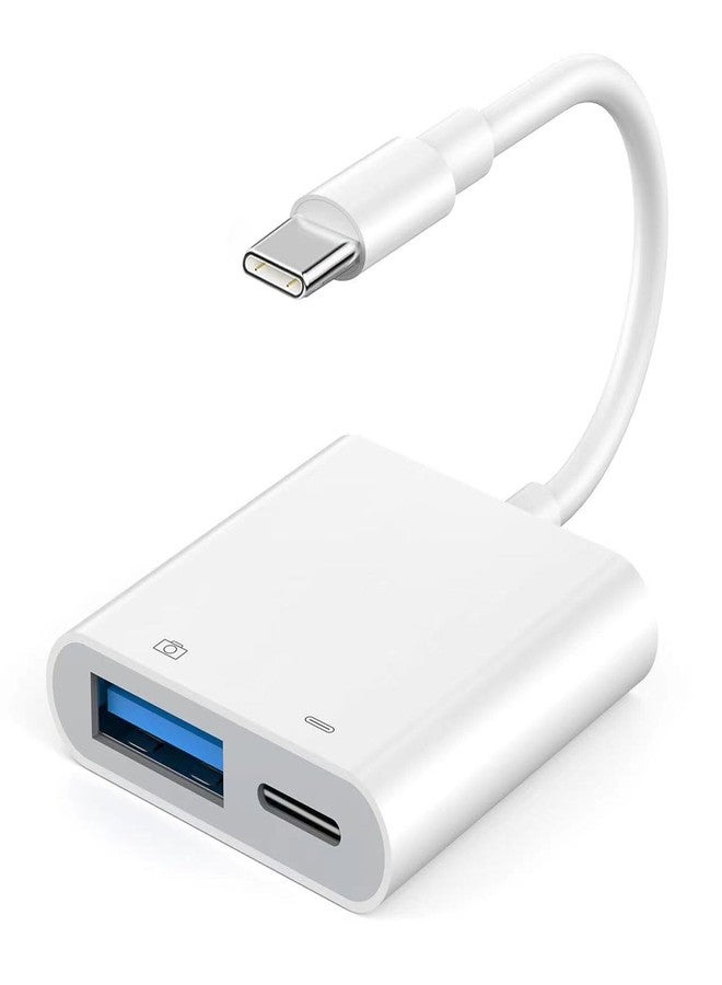 esbeecables USB C to USB Camera Adapter for iPhone 17,Portable USB C Male to Female US-B OTG with Fast Charging Port for iPhone 17/Air/17Pro/16/16 Pro/16 Pro Max/15/15 Pro Max to US-B Flash Drive/Keyboard/Mouse - Image 1