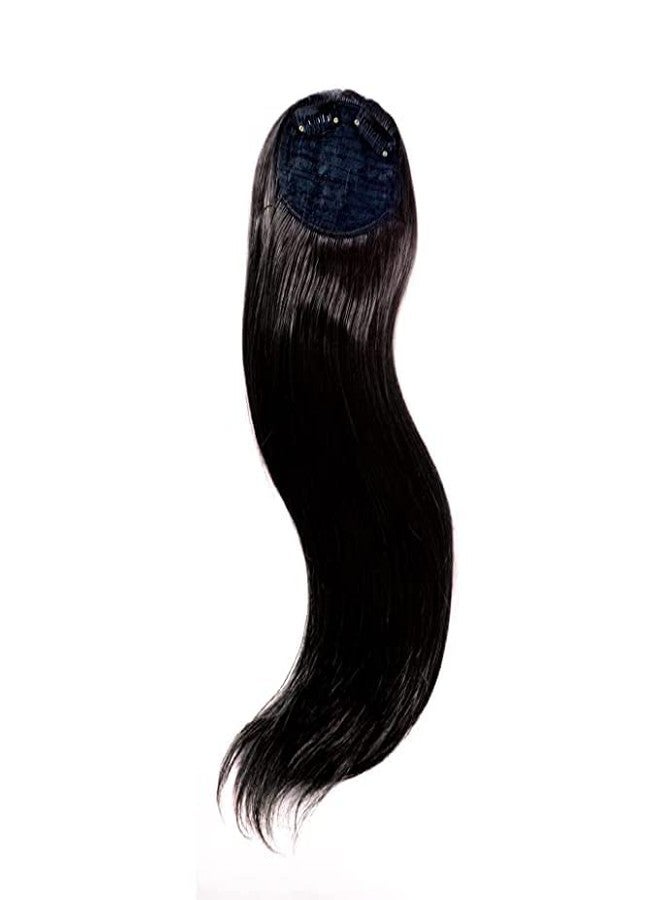 Confidence Synthetic Straight Hair Closure Topper For Women And Girls Natural Black Side Patches - Image 4