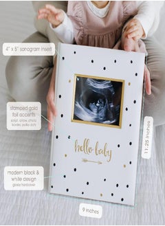 pearhead Pearhead First 5 Years Baby Memory Book, Gender-Neutral Baby Keepsake for New and Expecting Parents, Pregnancy And Milestone Journal, 50 Fill In Pages, Black and Gold Polka Dot  - Image 3
