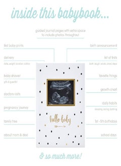 pearhead Pearhead First 5 Years Baby Memory Book, Gender-Neutral Baby Keepsake for New and Expecting Parents, Pregnancy And Milestone Journal, 50 Fill In Pages, Black and Gold Polka Dot  - Image 2