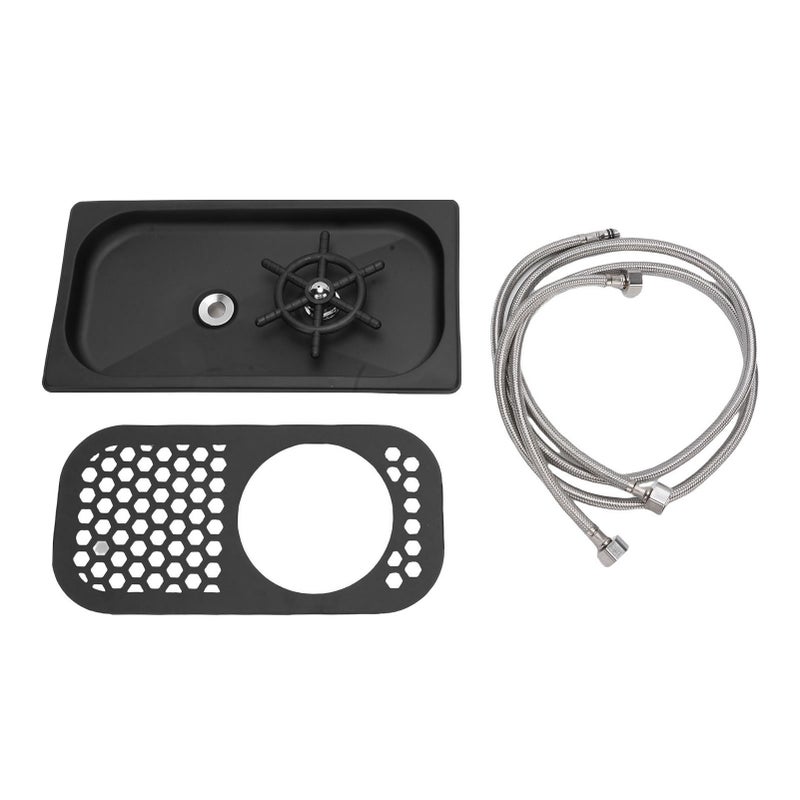 Glass Rinser Cup Washer Stainless Steel Embedded Automatic Sink Bottle Washing Equipment with Drain Drip Tray for Home Coffee Shop Bar - Image 1