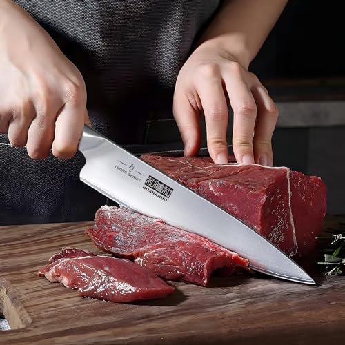 HOSHANHO 8-Piece Kitchen Knife Set, Japanese High Carbon Super Steel Knife Sets with Block, Professional Ultra Sharp Chef Knife Set with Scissors - Image 5