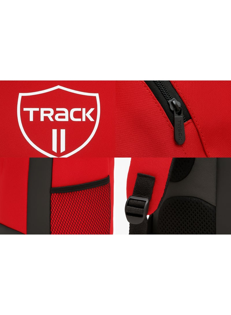Track Backpack for travel and hiking – red and black - Image 2