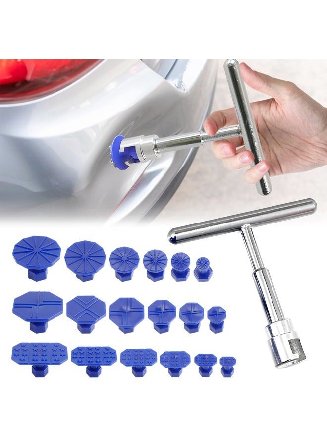 HULI 18 PCS Car Dent Puller Kit, Paintless Dent Repair Tools, Dent Remover Tool for Car Body, Car Dent Repair Kit with T Slide Hammer, Universal Portable Car Tools for Most Cars, Suvs - Image 1