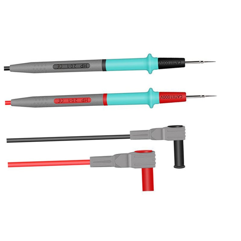 Insulated Multimeter Test Leads with Hardened Needle Tips High Temperature Resistant Silicone Wire - Image 1