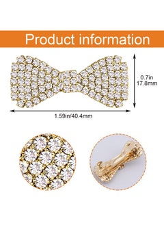 ANCIRS 4 Pack Rhinestone Crystal Hair Clips Fashion Clear Hair Bow Barrettes Pins Accessories For Women & Girls (2 Gold+2 Silver)  - Image 4