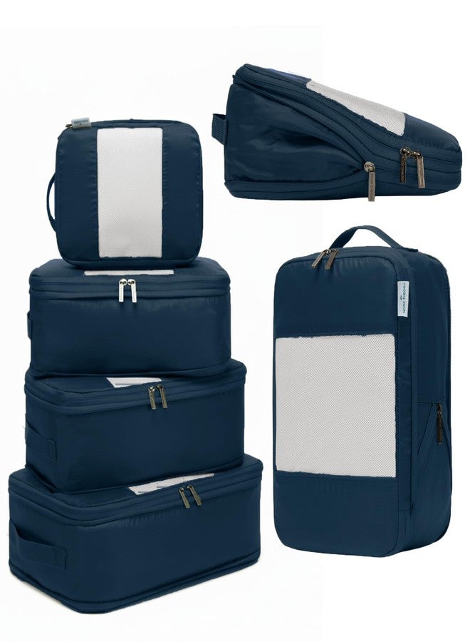 Nook Theory 6-Pack Large Compression Packing Cubes for Travel - Lightweight Compression Packing Cube Set, Water-Resistant Luggage Organizer Bags & Suitcase Organizers, Travel Cubes for Carry-On, Checked Luggage - Image 1