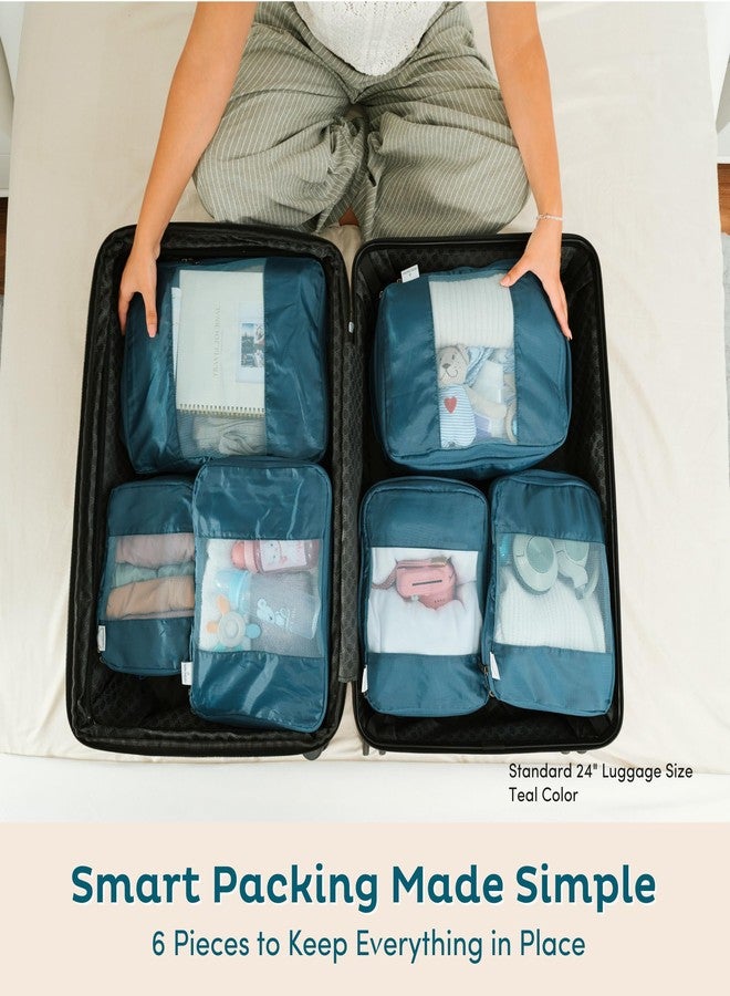 Nook Theory 6-Pack Large Compression Packing Cubes for Travel - Lightweight Compression Packing Cube Set, Water-Resistant Luggage Organizer Bags & Suitcase Organizers, Travel Cubes for Carry-On, Checked Luggage - Image 2
