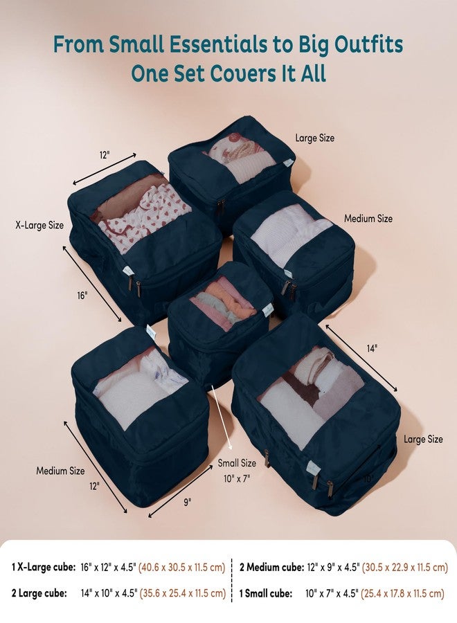 Nook Theory 6-Pack Large Compression Packing Cubes for Travel - Lightweight Compression Packing Cube Set, Water-Resistant Luggage Organizer Bags & Suitcase Organizers, Travel Cubes for Carry-On, Checked Luggage - Image 4
