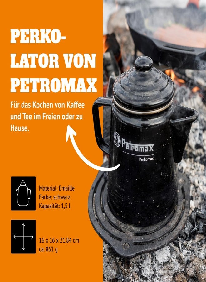 Petromax Tea and Coffee Percolator, Use Indoor/Outdoors for Home Kitchen or Campfire, Enameled Steel Coffee and Tea Pot Brews to Your Taste, 5-6 Cup Capacity, Black - Image 2