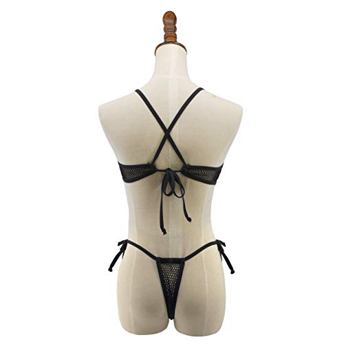 SHERRYLO Micro Bikini Extreme See Through Lingerie White Fishnet String Thong Bottom Sheer Mesh Sexy Slutty Mini Bikinis - Image 4