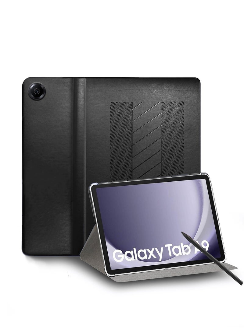 BYTER Classic PU Leather Trifold Stand Flip Case Cover For Samsung Galaxy Tab A9 4G 2023 (X110, X115) 8.7 Black - Image 1