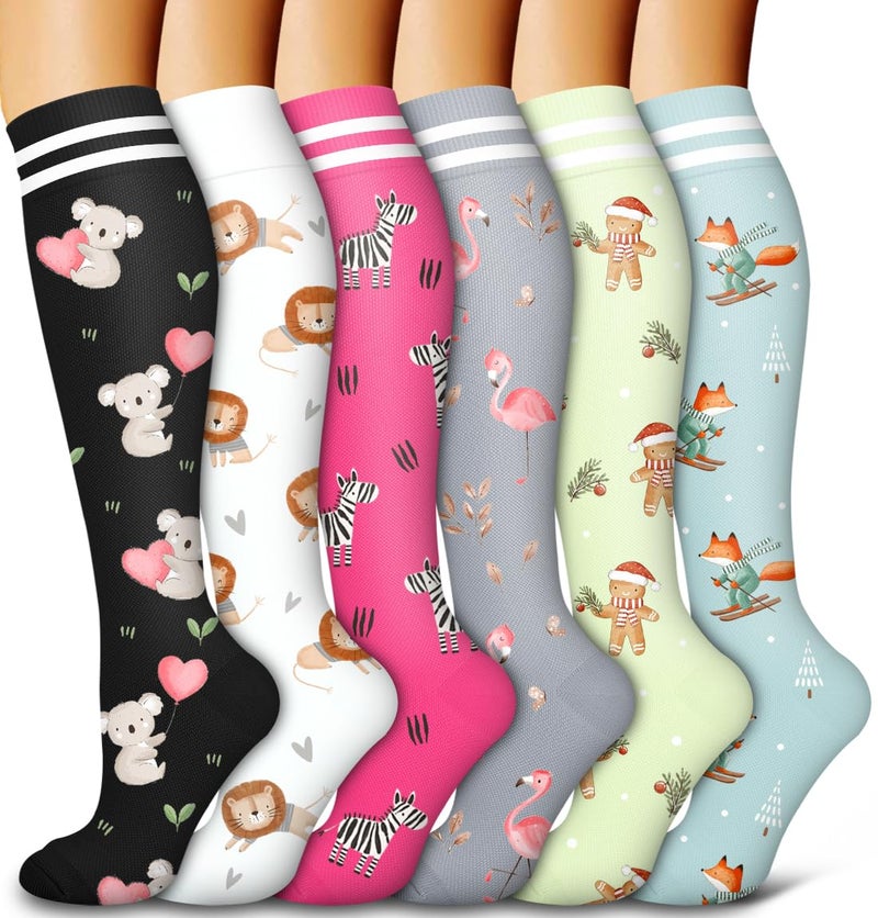 Bluemaple 6 Pack Copper Compression Socks for Women and Men Circulation-Best Support for Medical,Running,Nursing,Athletic - Image 1