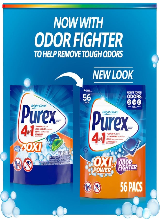 Purex مسحوق غسيل بيوركس 4 في 1 أوكسي باور + مقاتل الروائح، انفجار صباحي منعش، 56 حبة - Image 3