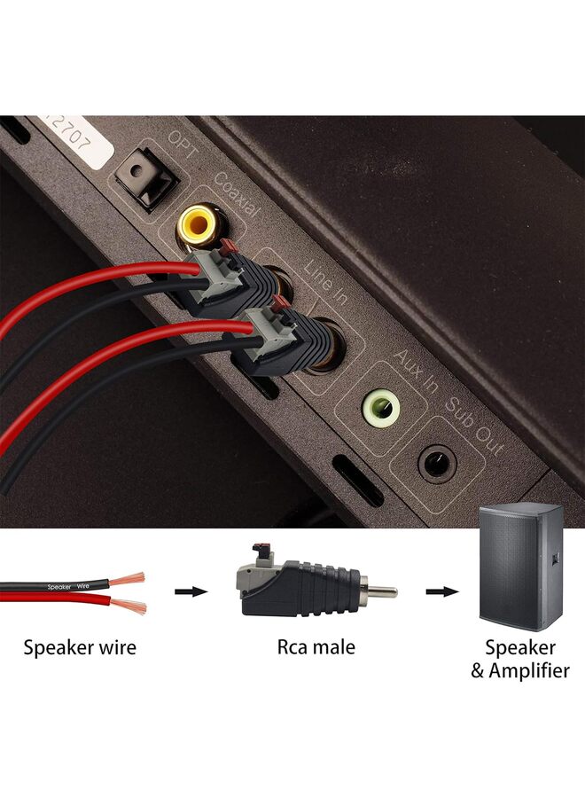 5 PAIR RCA Connector Adapter Speaker Wire Cable to Audio Male Plug Jack Screw Terminal Female Audio Video Balun Spring Press Type Adapter DC Power Connector for CCTV - Image 5