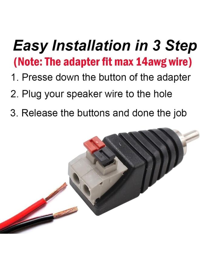 5 PAIR RCA Connector Adapter Speaker Wire Cable to Audio Male Plug Jack Screw Terminal Female Audio Video Balun Spring Press Type Adapter DC Power Connector for CCTV - Image 2