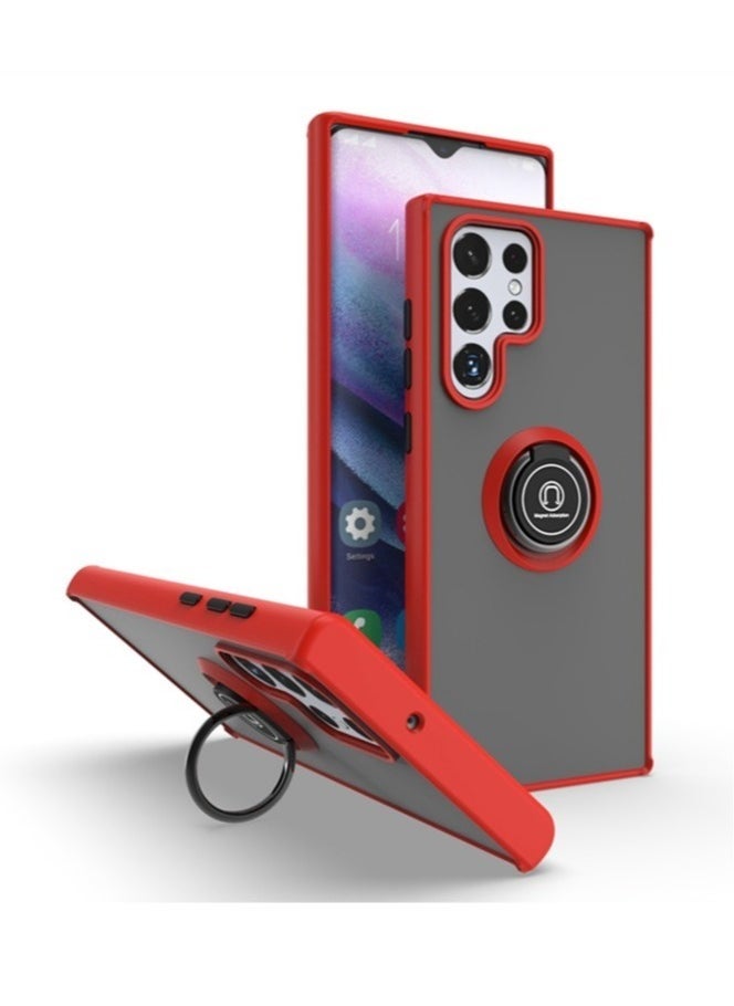Raxoom Galaxy S22 ULTRA Luxury TPU Shockproof Ring Holder Kickstand Slim Plated Phone Case Cover - Image 1