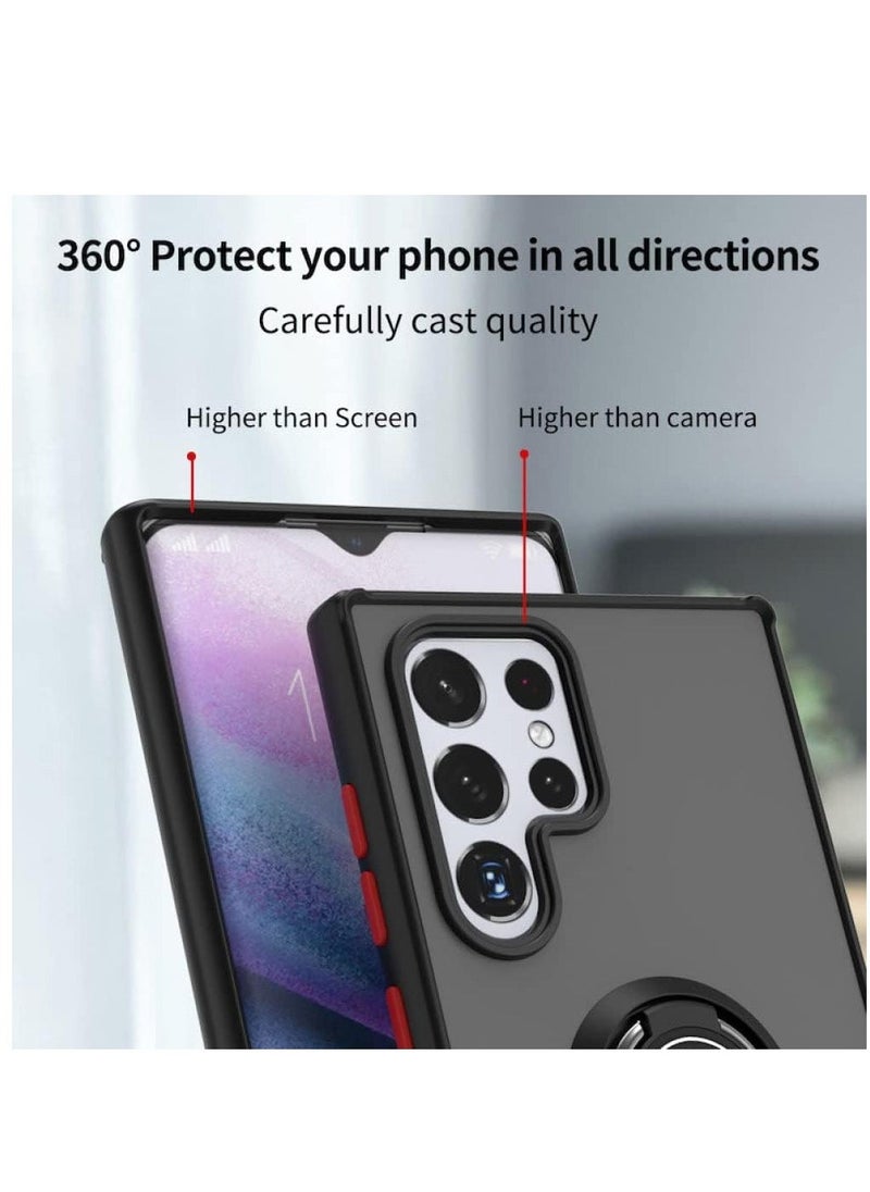 Raxoom Galaxy S22 ULTRA Luxury TPU Shockproof Ring Holder Kickstand Slim Plated Phone Case Cover - Image 3