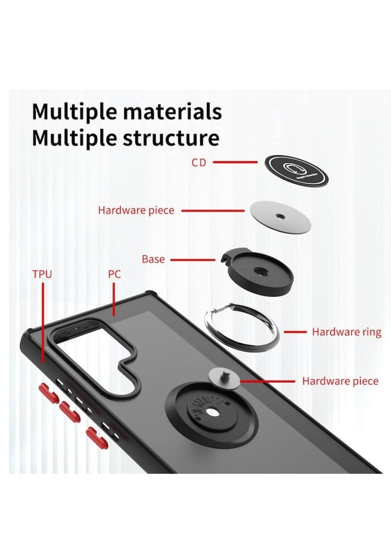 Raxoom Galaxy S22 ULTRA Luxury TPU Shockproof Ring Holder Kickstand Slim Plated Phone Case Cover - Image 5