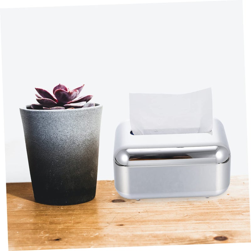 حامل علبة المناديل ذات سطح مرآة فضي للربيع لتزيين المنزل والمكتب والحمام - Image 4