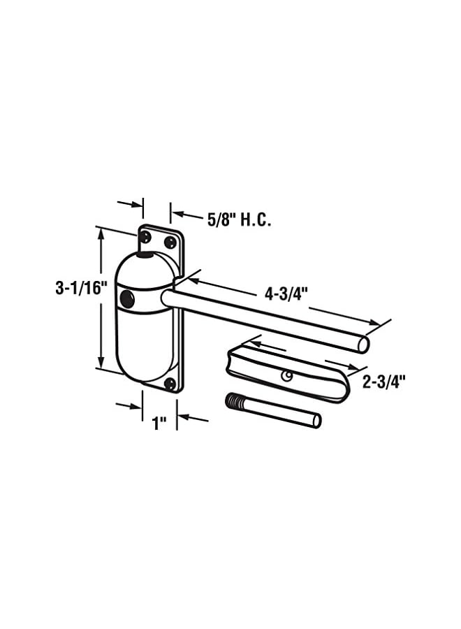 promass Kc57Us Gate And Screen Door Closer, 4-3/4 Inch Arm, Diecast Housing, Brown - Image 2