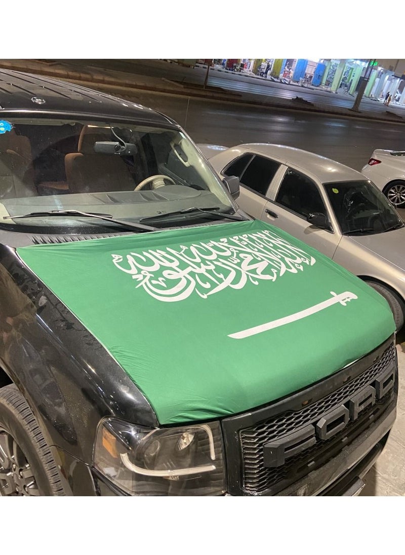ماركة غير محددة - علم السعودية على كبوت السيارة ليوم الوطني السعودي مقاس كبير - Image 1