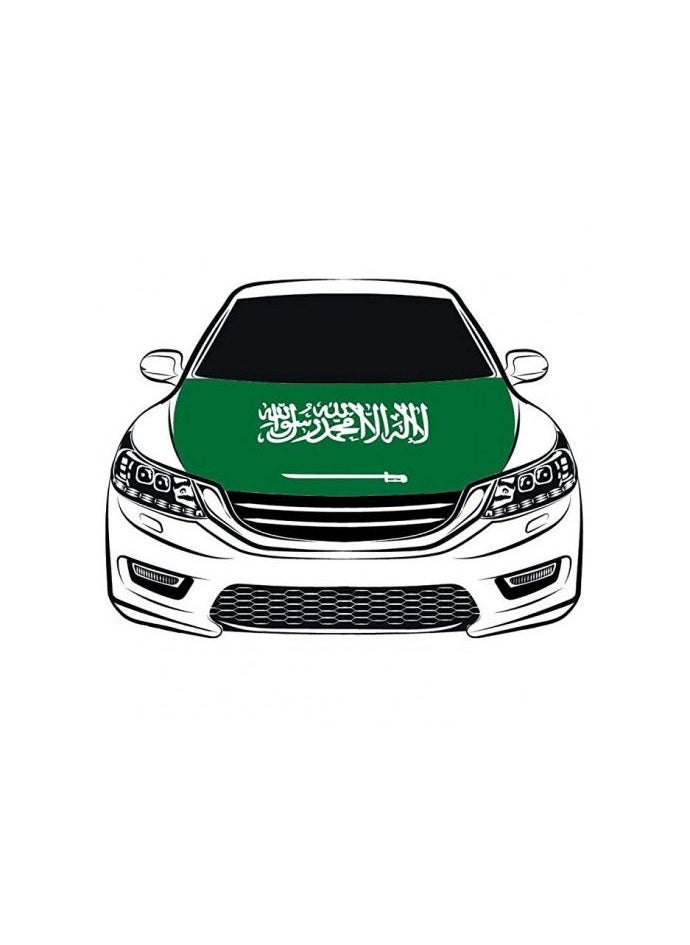 ماركة غير محددة - علم السعودية على كبوت السيارة ليوم الوطني السعودي مقاس كبير - Image 1